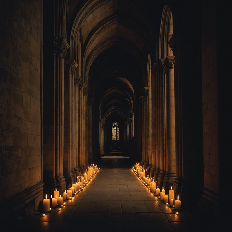 Imagine a soundscape that mimics the echo of lost souls wandering inside the enigmatic expanses of a medieval cathedral, with shadows playing on stone walls as moonlight streams through stained glass.