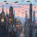 powerful synths drive through chaotic futuristic urban landscapes