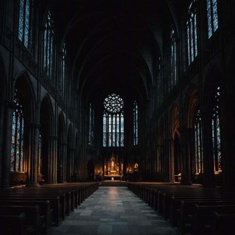 A composition that merges the grandiosity of symphonic rock with the deep, eerie undertones of sinister music. This instrumental track weaves through haunting melodies, delivering a powerful and mysterious auditory experience. The main instrument, a church organ, adds a mystical depth, playing complex chords that echo throughout the arrangement