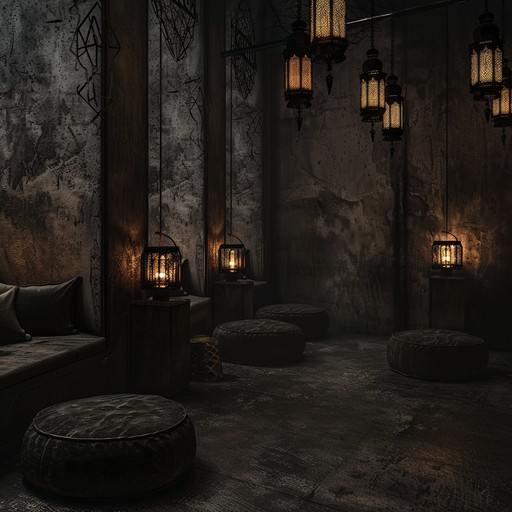 An alluring combination of haunting and smooth motifs to create a mysterious yet soothing lounge environment, ideal for twilight hours and reflective moments.