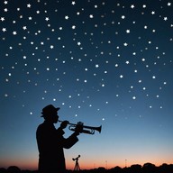 a solemn trumpet reflects on patriotism