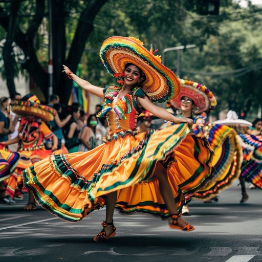 Immerse in the vibrant energy of a bustling street carnival, where rhythmic grooves and infectious melodies invite listeners to dance. This lively track combines percussion, horns, and strings to create an exhilarating atmosphere reminiscent of colorful parades and jubilant celebrations.