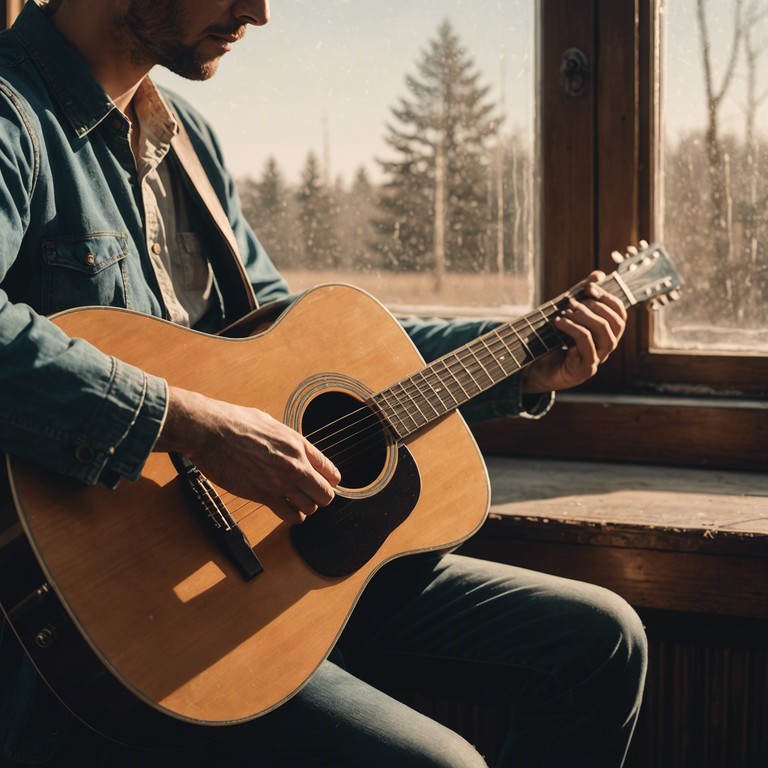 Imagine an old, wistful musician remembering the days gone by, each strum on his guitar bringing back memories both sweet and sorrowful through soft, bittersweet strings.