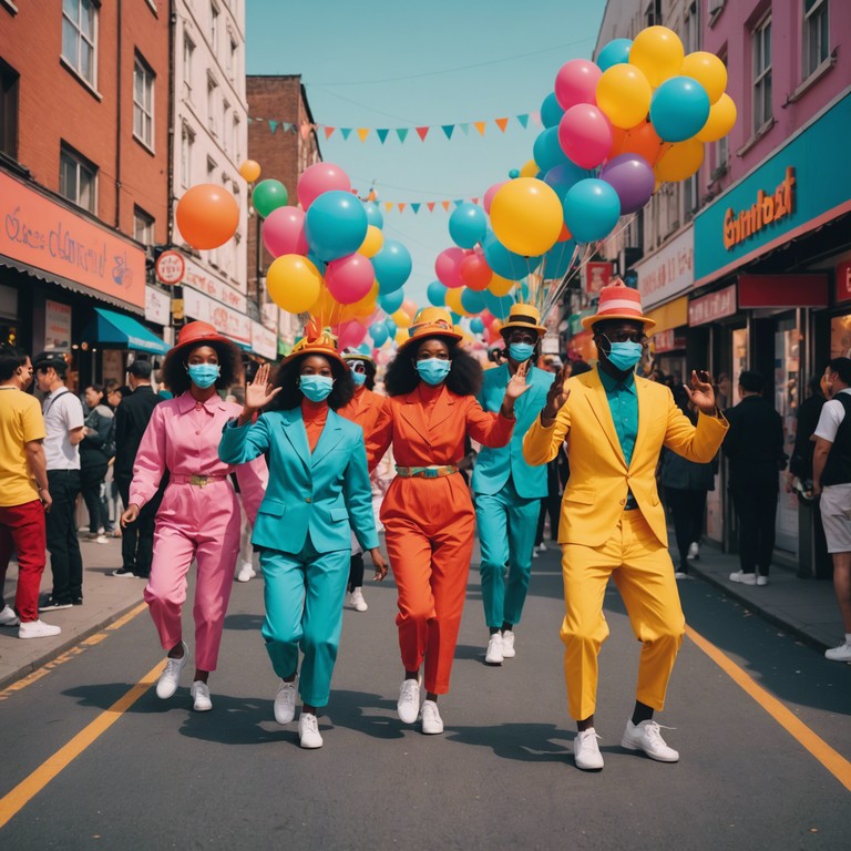 This track captures the essence of a vibrant carnival, filled with delight and cultural beauty. It combines passionate rhythms and lively percussion to create an immersive experience that mirrors the heart of festive celebrations. The music is designed to evoke the spirit of a community united in joy and dance, making listeners feel like they are part of the celebration.