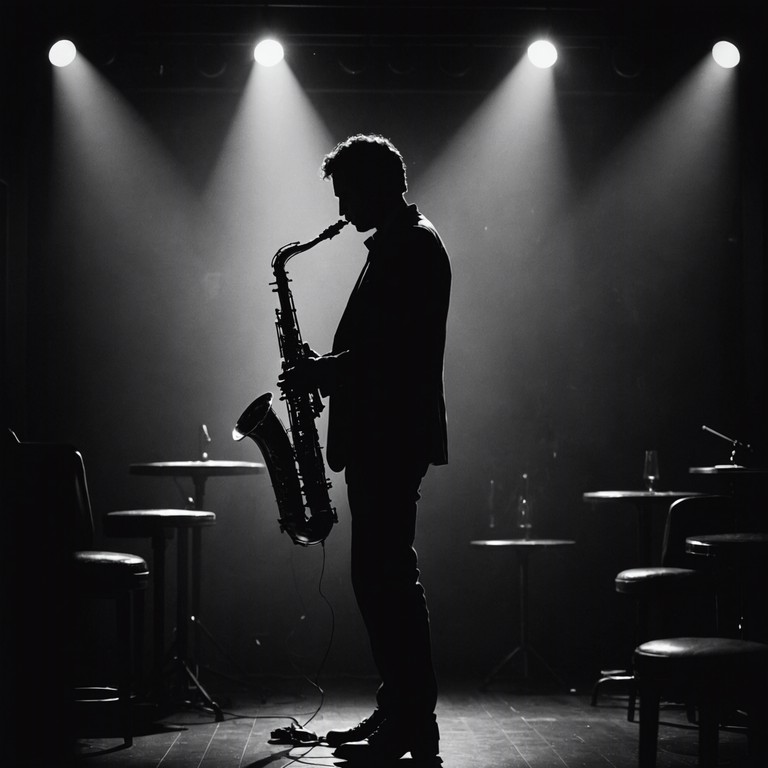 In a dimly lit, smoky room, soulful sounds fuse with a palpable anger, resonating through the air as the saxophone releases a powerful, emotive melody that speaks of betrayed passions and forgotten promises. This torch lounge track features a haunting atmosphere intensified by the slow, deliberate tempo and the moody dynamics of a solitary saxophone, embodying the spirit of a noir esque narrative of love and loss.