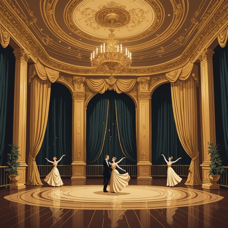 A twist on the traditional waltz, presented by an orchestra that commands attention with each note, creating an atmosphere of undeniable elegance and motivational spirit. Nobility and timelessness prevail in this stirring musical journey.