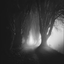 mystical, melancholic, and dark folk melody in a forest