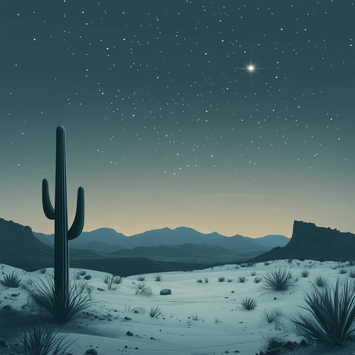 Ethereal guitar melodies and tranquil ambient sounds form a harmonious serenity under the starlit desert sky