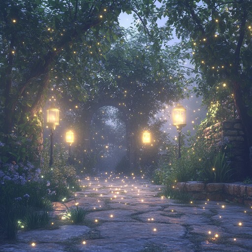 A magical orchestral piece that transports listeners to a starlit garden. The gentle strings and celestial harps intermingle with tender woodwinds, creating an otherworldly melody. Perfect for reflecting on peaceful evenings under the stars