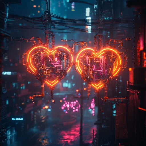 Immerse yourself in a captivating soundscape that intertwines the synthetic textures of a cybernetic future with the heartfelt harmonies of human connection. Layers of shimmering synths, ambient pads, and gentle rhythms paint a vivid picture of hope and unity amidst a sprawling neon metropolis.