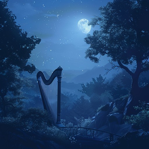 Soft and delicate harp melodies create an enigmatic ambiance, perfect for quiet, moonlit nights of introspection and peaceful reflection.