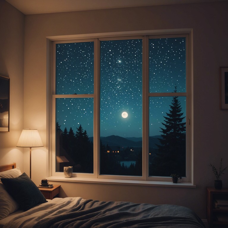 Imagine sitting by the window, staring at the night sky as smooth, ambient jazz plays softly in the background, perfect for reflecting or gentle meditation.