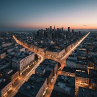 elevated urban musical journey with electric guitar