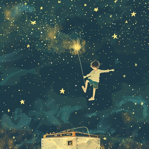 This ethereal nursery rhyme combines gentle, twinkling melodies with an otherworldly ambiance. A celestial journey through dreamy soundscapes, it soothes and enchants young listeners, evoking the magic of the stars. Ideal for bedtime routines, this instrumental piece features subtle, soothing rhythms that gently cradle the imagination, blending cosmic mystery with lullaby simplicity.