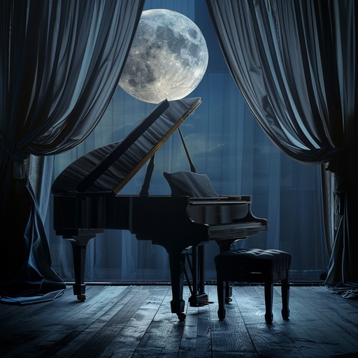 Embrace the velvety embrace of moonlit nights in a tranquil cabaret setting, where gentle piano chords intermingle with soft melodies, transporting listeners to a serene world of nostalgic elegance and calm. Perfect for unwinding or setting a classy, ambient mood.