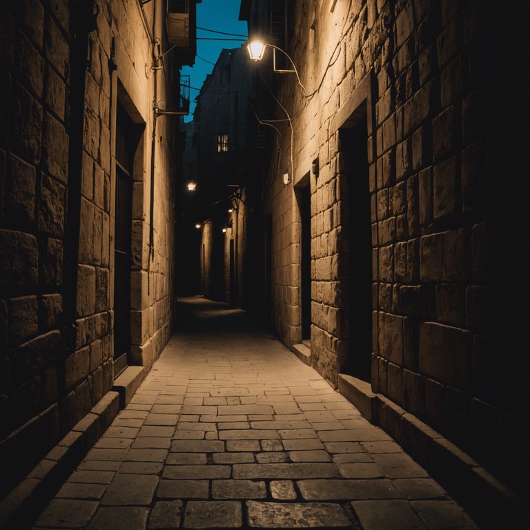 This track combines haunting jewish melodies with dark, sinister overtones, using minor scales and eerie harmonics to evoke a sense of ancient mystery and foreboding in the old city of jerusalem. Tension is built through the layering of strings and the occasional dissonant clash, mimicking the complex history and emotional depth of the location.