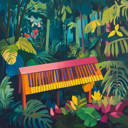 This instrumental track combines flamboyant ethnic harmonies with lively jungle inspired rhythms, creating a colorful and playful atmosphere. Detailing the vibrant sounds of traditional instruments layered with tropical percussion, it evokes the sensation of dancing joyfully through a lush jungle paradise.