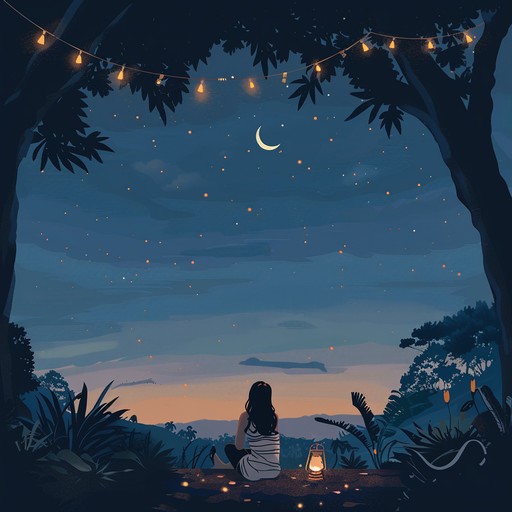 This instrumental track features a lush and dreamy soundscape with swirling pads, gentle guitar melodies, and soft percussion that evokes the feeling of a peaceful summer night under the stars. The song has a slow, hypnotic build that gradually layers in more instruments and textures, creating a rich and immersive atmosphere.