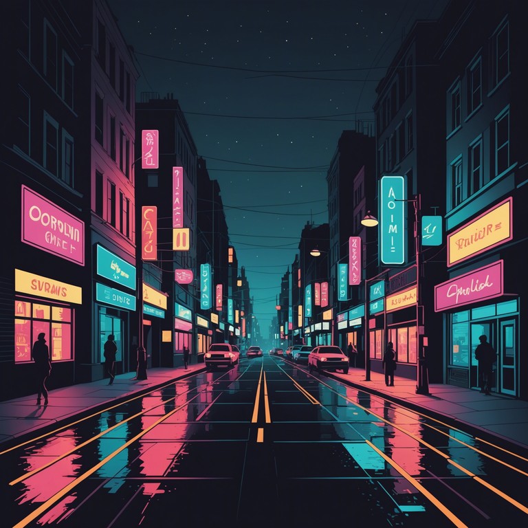 This track captures the essence of a city at night through gritty lo fi beats, emulating the bustling, neon lit streets enveloped in a mysterious ambience. Deep bass lines and scratchy synthetic textures provide a backdrop to the urban nocturnal adventure.