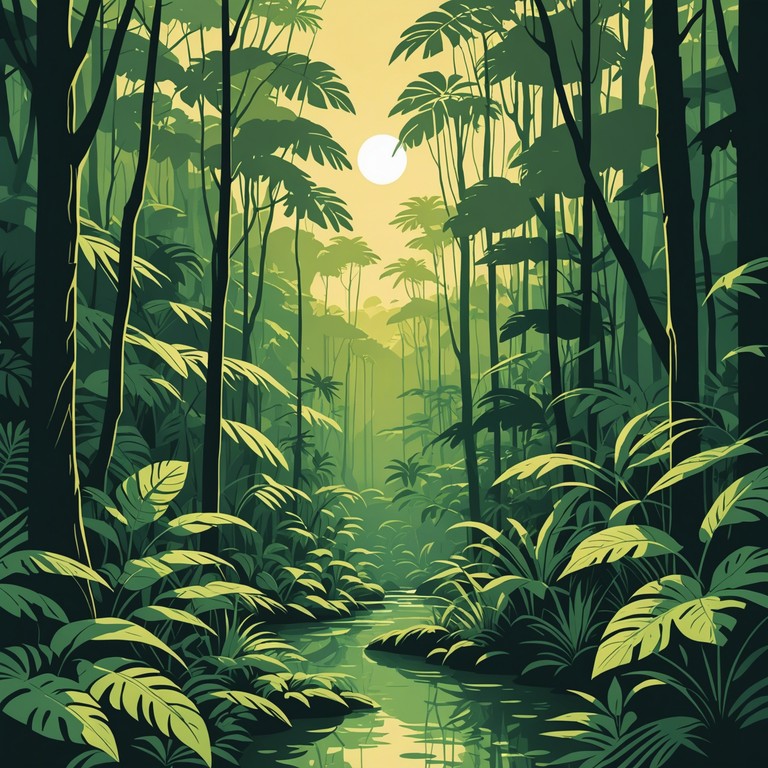 This track is crafted to transport the listener into the heart of a dense, mystical jungle where the sounds of wildlife create a vivid soundscape. Perfect for fostering a sense of exploration and awe.