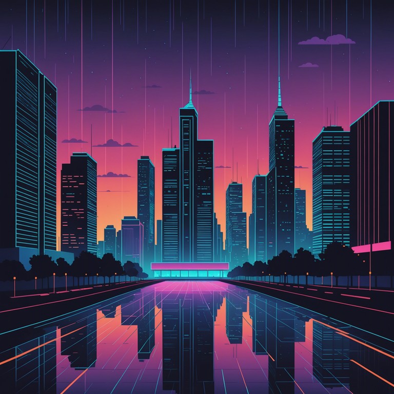 This track captures the essence of longing amidst a futuristic urban landscape, blending synthetic sounds with a haunting melody to evoke a sense of yearning for a lost home in a sprawling cyberpunk cityscape.