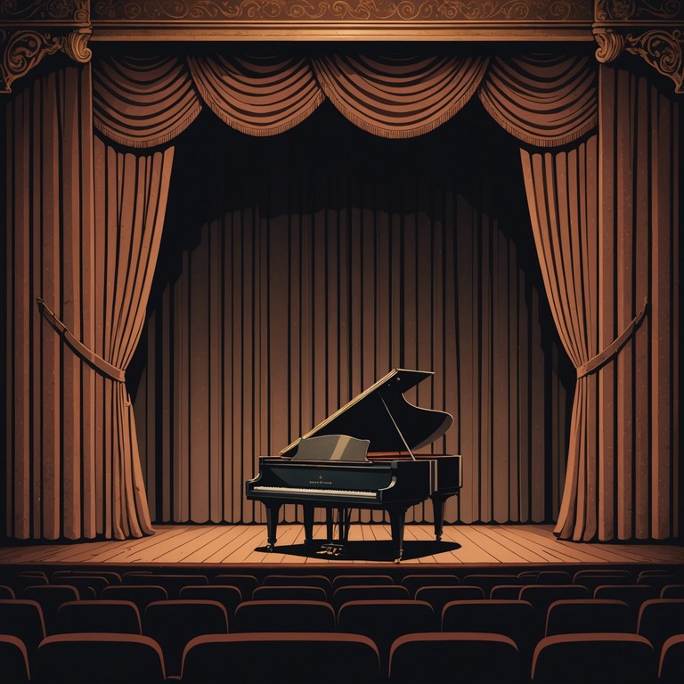 A piano gently reverberates in the dimly lit backstage area of a century old cabaret theater, stirring the dust of memories with its somber notes and reflective melodies.