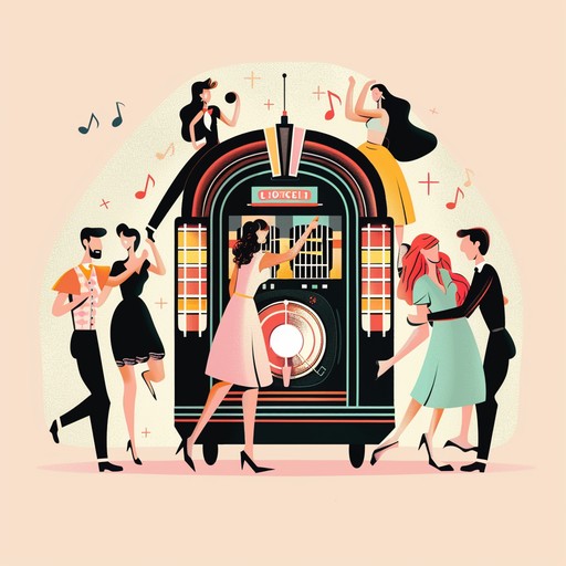 A captivating mix of energetic rhythms and vintage charm that evokes the dance halls of the 1950s, filling the air with upbeat melodies and infectious beats, perfect for a lively and nostalgic summer evening.