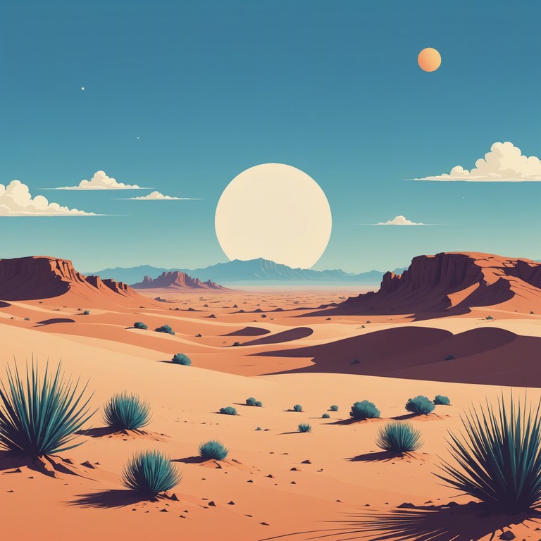 This track features a calming, smooth guitar melody that echoes the expansive and serene nature of the western desert under a midday sun. The music is intended to evoke a sense of peace and introspection, ideal for relaxation or background ambiance.