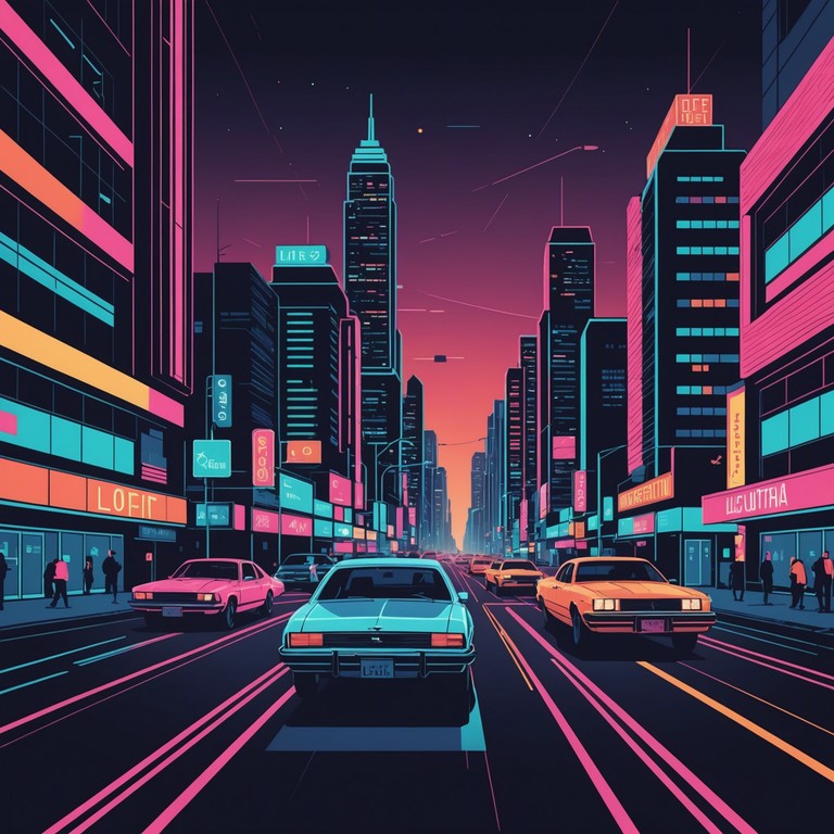 Imagine the electrifying vibes of a midnight street race, where pulsating beats drive the high energy atmosphere. This track mirrors the exhilarating rush of wind and the relentless pursuit in the dark, lit only by sporadic bursts of neon lights.