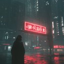 a melancholic journey through rain soaked cyberpunk city streets.