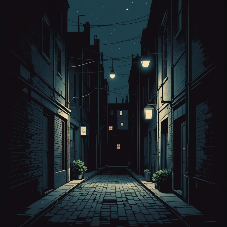 A composition that interweaves eerie muzak with subtle tones of suspense and mystery, perfect for a setting that involves tension and the unexpected. The slow, creeping melody suggests scenes of a dimly lit alley or a suspenseful, quiet encounter under the cover of night.