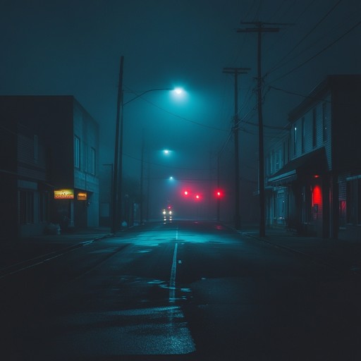 Evoke a mysterious nocturnal atmosphere with deep, pulsating basslines and eerie synthesizer melodies. The piece envelops the listener in a shadowy soundscape reminiscent of an urban landscape at midnight. The use of reverb and delay effects adds depth and an enigmatic quality, perfect for a dramatic, introspective tone.