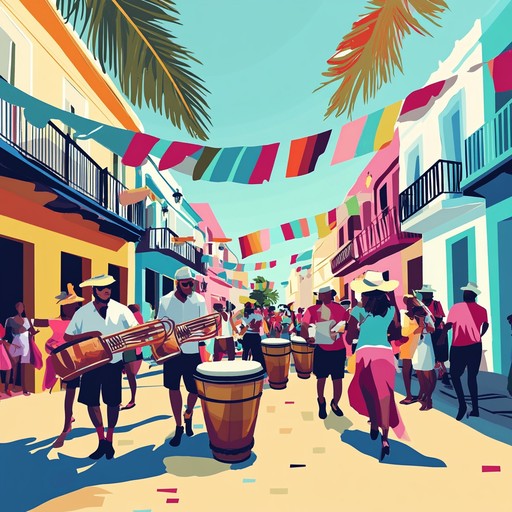 Experience an exhilarating musical journey with this lively latin jazz piece, incorporating rhythmic bongos and vibrant brass sections that evoke the spirited energy of a tropical breeze. This composition blends traditional latin rhythms with sophisticated jazz harmonies, creating an exotic and festive atmosphere perfect for dancing or simply elevating your spirits.