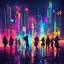 energetic beats with vibrant futuristic electronic elements.