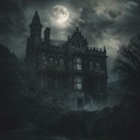 chilling echoes through old, eerie mansion at night