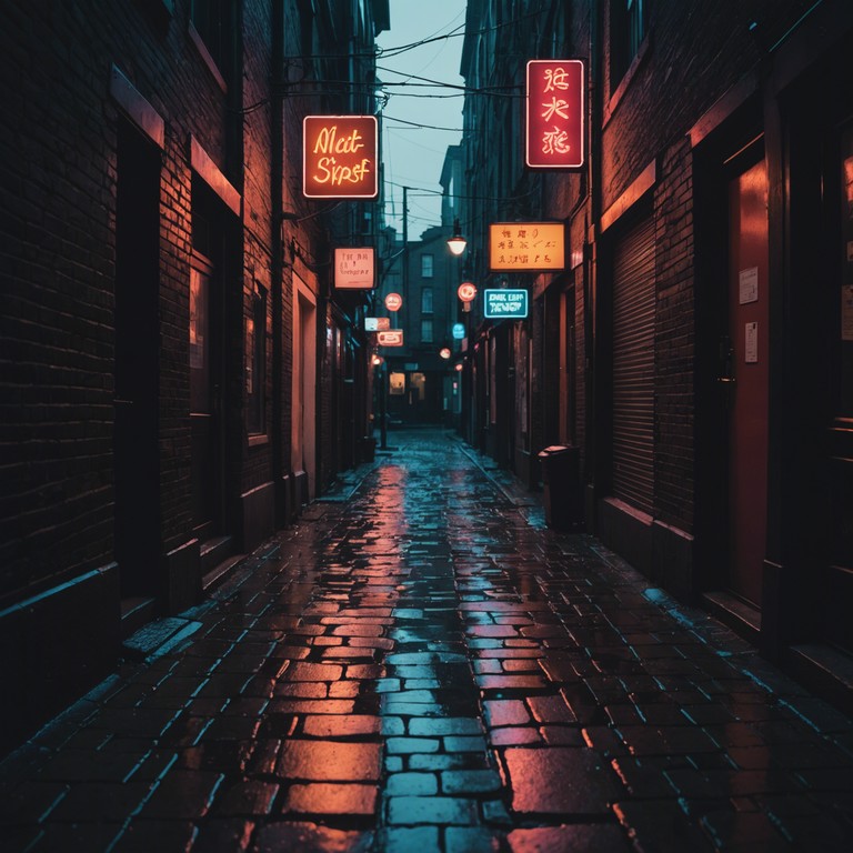 This track embodies a fusion of glam rock energy with an ethereal undercurrent, creating a soundscape that is both mysterious and thrilling. The music begins with soft synth layers that gradually build into a powerful guitar lead, evoking emotions of intrigue and allure. Each note is carefully crafted to transport the listener into a world of glitzy mystery, blending energetic rhythms with haunting melodies.