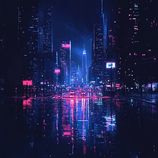 An instrumental track that combines deep, dark electronic rhythms with funky basslines and house beats, evoking the feel of a nocturnal city scene.