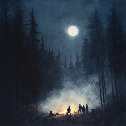 A deeply immersive instrumental piece that conjures images of ancient forest rituals under a looming moon. With its dynamic shifts and eerie melodies, the track builds tension and evokes a sense of impending mystery. Atmospheric layers blend with traditional folk instruments to create a chilling, yet captivating auditory experience