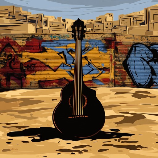 An instrumental grime track blending middle eastern oud with urban grime rhythms, creating a unique fusion of desert melodies and gritty beats.