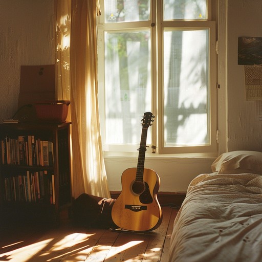 A gentle, ethereal composition capturing a peaceful summer afternoon, with layers of soft synth pads, delicate guitar notes, and subtle percussive elements. The melody weaves through a warm, nostalgic atmosphere, perfect for winding down and relaxing in a sunlit bedroom.