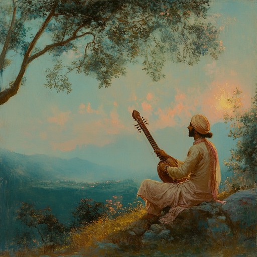 Experience the gentle embrace of an evening raga through this peaceful hindustani instrumental. The soothing sitar melodies, combined with soft rhythmic accompaniments, create a tranquil and meditative atmosphere, perfect for unwinding at dusk.