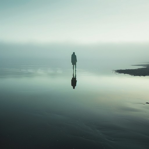 This slow, emotional composition features a solo piano playing a melancholic melody with gentle, flowing arpeggios and delicate, spacious chords. The piece evokes a sense of contemplation and inner reflection, as if wandering through a misty, dreamlike landscape. The sparse use of reverb and subtle atmospheric elements add to the ethereal and intimate atmosphere