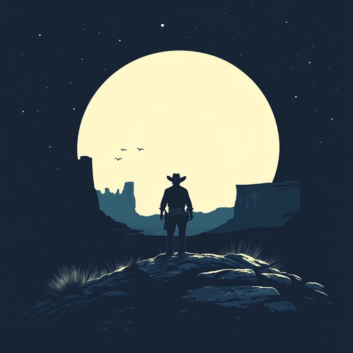 An instrumental western piece that captures the eerie stillness of the desert night, invoking images of lone cowboys and mysterious canyons. The melody lingers like a ghost story told by the campfire, intertwining heavy, suspenseful notes to create a palpable tension.