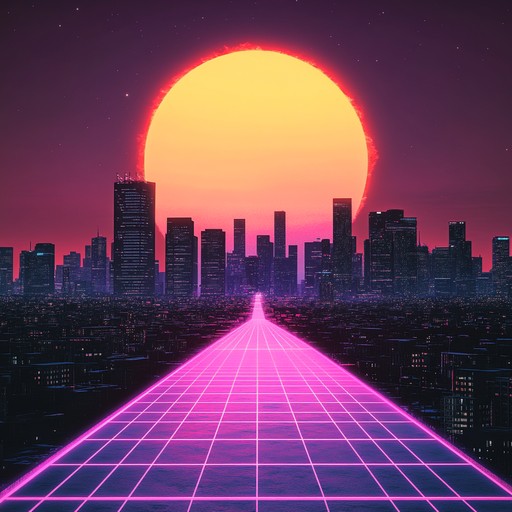 An upbeat instrumental track that evokes the glittering charm of the 1980s, featuring vibrant synthesizer leads, driving electronic drums, and pulsating basslines, creating an atmosphere of nostalgia and excitement.