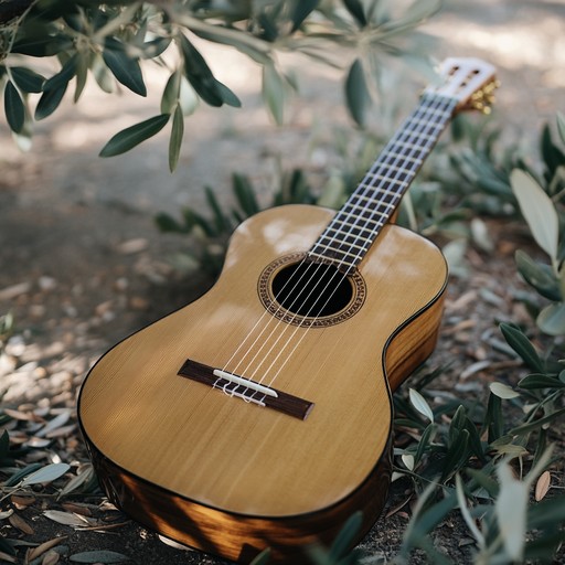 Imagine the soft golden light fading into dusk, as the delicate sounds of a spanish guitar play softly, intertwining with the wind's whispered stories.