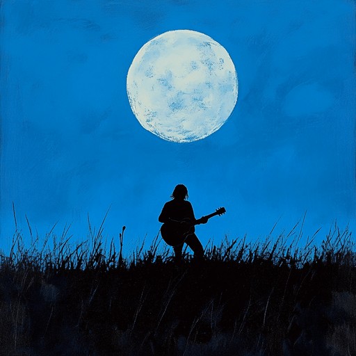 An ambient blues instrumental with gentle guitar melodies floating over soft background tones, evoking the tranquil feeling of a quiet night under the moon.