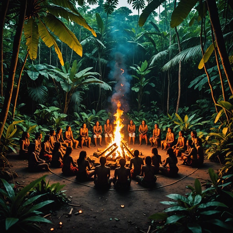 This track features a powerful tribal rhythm that evokes the spirit of a lively ancient village gathering. Using traditional drumming patterns that resonate with the soul, the music transports listeners back to a time when music was a vital part of communal life and spiritual rituals. The soundscape is imbued with an earthy, raw energy that captures the essence of the tribe's connection to nature and each other.