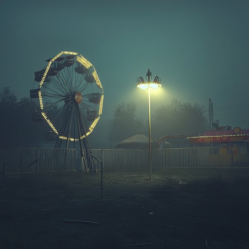 A haunting instrumental piece capturing the eerie silence of a deserted carnival at midnight. The music revolves around somber accordion solos paired with subtle bells and distant calliope, painting a picture of once vibrant festivities now enveloped in quiet desolation. It seamlessly blends elements of ambient and traditional waltz, creating a juxtaposition of melancholy and faded joy. Each note echoes the lonely stillness, invoking nostalgic reflections on happier times now forgotten.