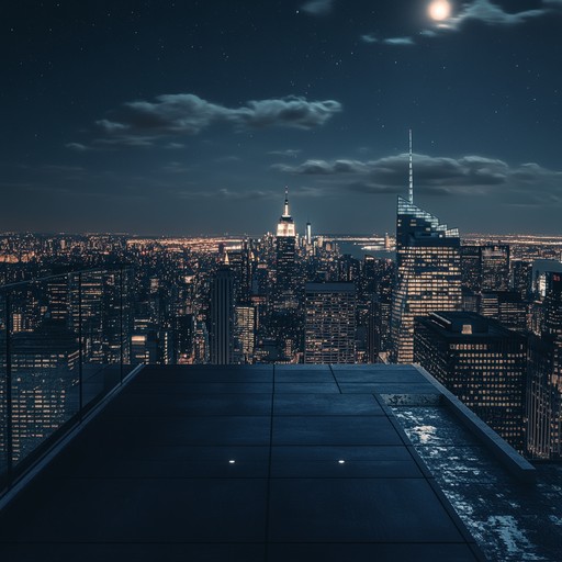 A more contemplative version of the track, with echoes of synthesizer sounds that reverberate under a clear, star spangled sky. This alternative offers a more personal, introspective journey through the same futuristic city, now bathed under the serene silver light of an enormous moon, offering solace and reflection amidst the vastness of the urban landscape.