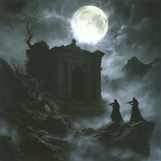 A mesmerizing composition that fuses the chilling sounds of a solo violin with ambient operatic undertones, evoking the ethereal presence of specters dancing in moonlit ruins